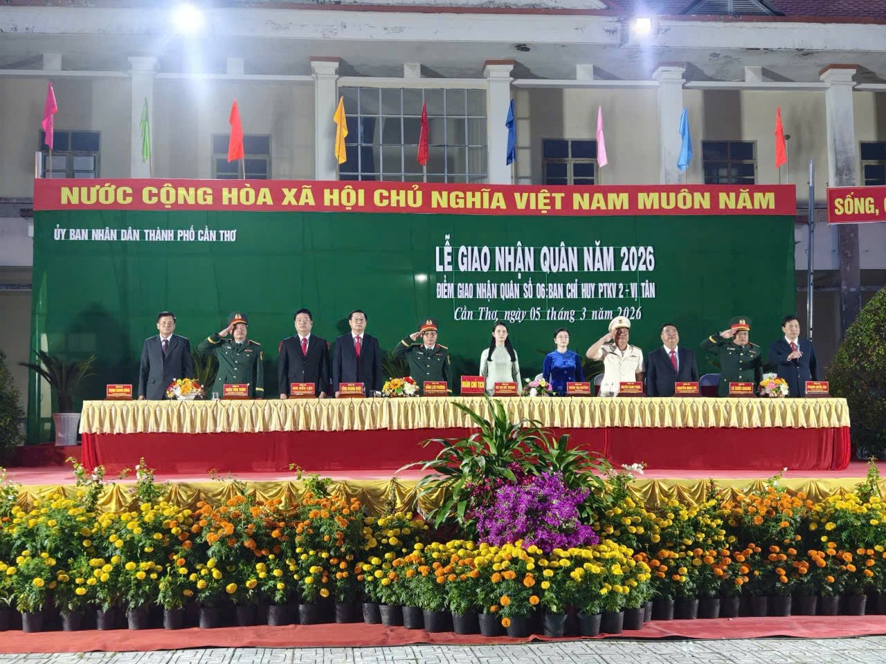 Ban Tổ chức làm lễ giao quân sáng ngày 05/03/2026