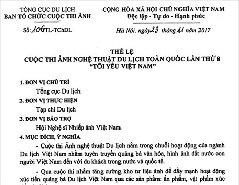 Thể lệ cuộc thi Ảnh nghệ thuật Du lịch toàn quốc lần thứ 8 " Tôi yêu Việt Nam"