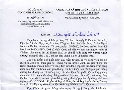 Cuộc thi sáng tác về hình ảnh người chiến sĩ CSGT lần thứ II năm 2020