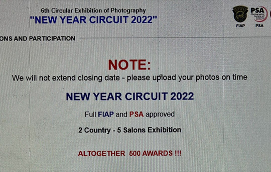 Thể lệ cuộc thi ảnh quốc tế lần thứ 6 New year Circuit 2022.