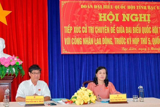 Đoàn Đại biểu Quốc hội tỉnh Bạc Liêu tiếp xúc cử tri trước kỳ họp thứ 5 Quốc hội khóa XV
