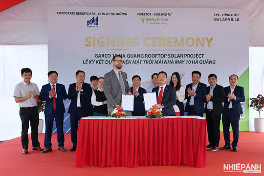 Tổng Công ty May 10 - Xí nghiệp May Hà Quảng  ký kết lắp đặt hệ thống áp mái năng lượng mặt trời 
