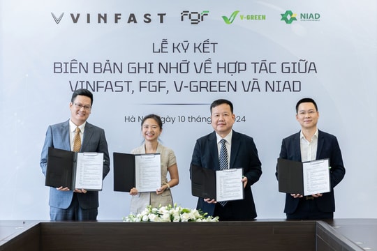 Công ty Ngân Lực thuê 200 ô tô điện VinFast, mở rộng trạm sạc V-Green