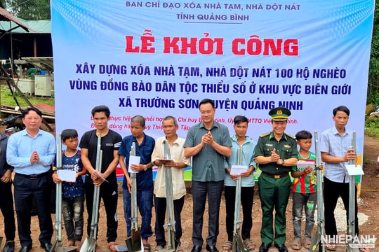 Quảng Bình khởi công xây dựng 100 căn nhà mới kiên cố xóa nhà tạm, nhà dột nát