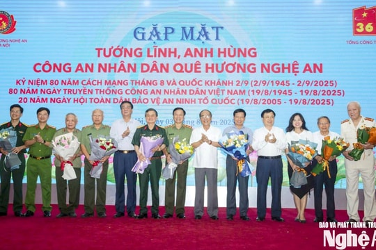 Gặp mặt tướng lĩnh, Anh hùng Lực lượng vũ trang CAND quê hương Nghệ An tại Hà Nội