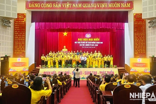 MẶT TRẬN TỔ QUỐC PHƯỜNG THÀNH VINH (NGHỆ AN)
Phát huy sức mạnh khối đại đoàn kết toàn dân tộc
Nâng cao chất lượng hiệu quả công tác, khơi dậy khát vọng vươn lên xây dựng đô thị Thành Vinh văn minh