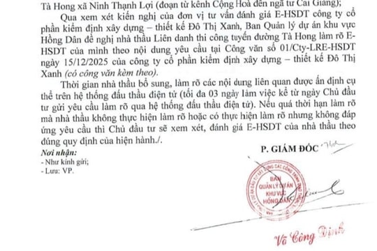 Cà Mau: Chưa có kết quả trúng thầu gói thầu nâng cấp, mở rộng đường Tà Hong