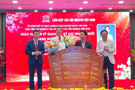 Giáo sư, Tiến sĩ danh dự Trần Văn Mười vinh danh đón nhận Chiếu thư và Doanh nhân Văn hóa UNESCO 