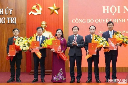 Ban Thường vụ Tỉnh ủy Quảng Trị công bố các quyết định về công tác cán bộ