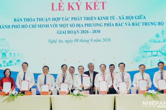 TP. Hồ Chí Minh và 8 tỉnh, thành phía Bắc, Bắc Trung Bộ -
 Ký kết hợp tác giai đoạn 2026-2030

