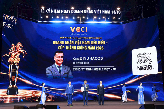 Lễ tôn vinh và trao tặng danh hiệu “ Doanh nhân Việt Nam tiêu biểu” -Cúp Thánh Gióng 2026: Ghi nhận hành trình phát triển cùng Việt Nam của Nestlé