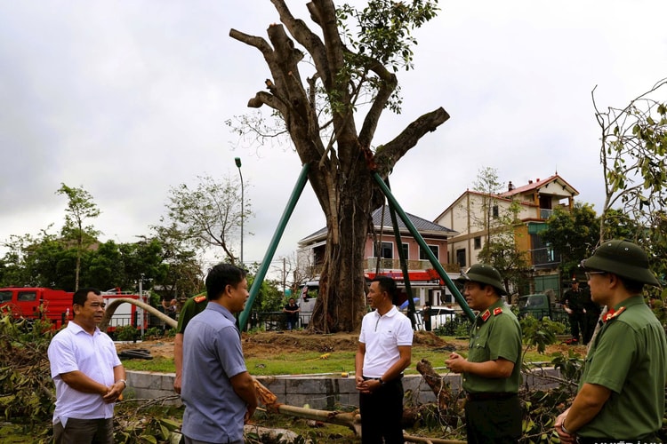 Bộ Công an ra quân khắc phục hậu quả bão số 5 tại Khu di tích Quốc gia đặc biệt Kim Liên