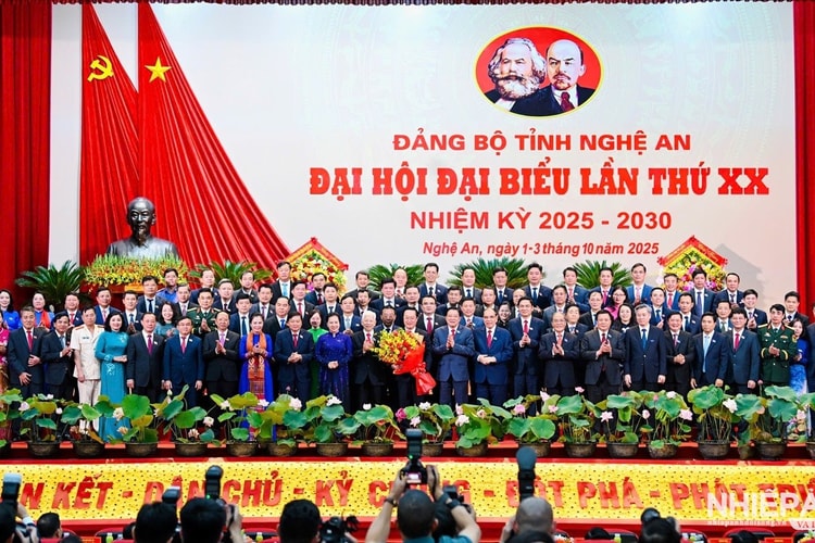 Bế mạc Đại hội đại biểu Đảng bộ tỉnh Nghệ An lần thứ XX nhiệm kỳ 2025-2030

