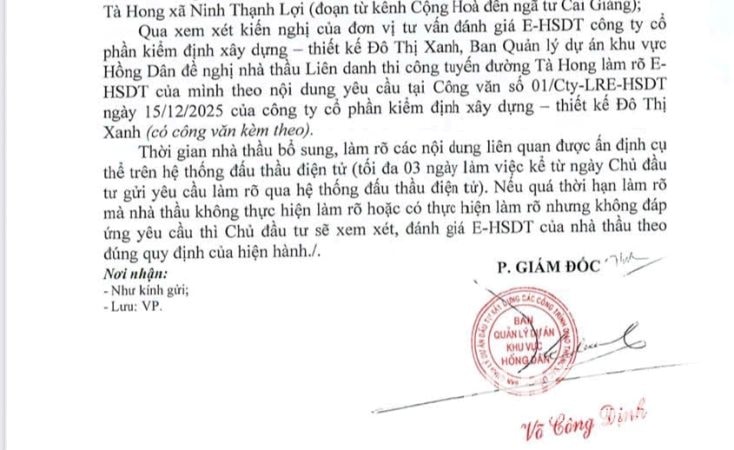 Cà Mau: Chưa có kết quả trúng thầu gói thầu nâng cấp, mở rộng đường Tà Hong